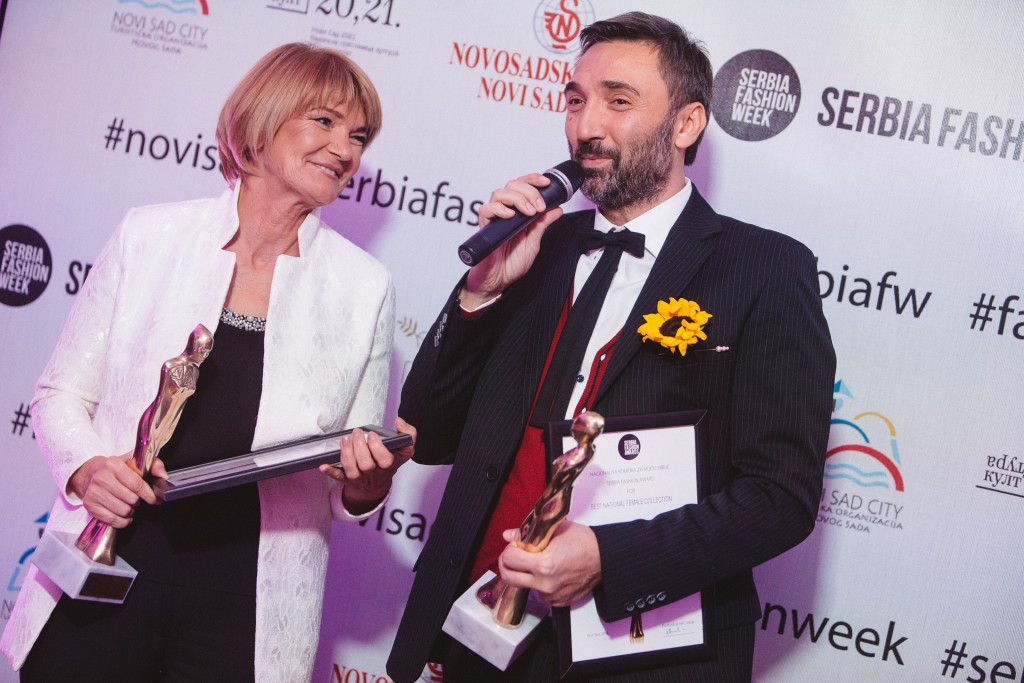 Designers MARIJA SABIC (left) and MLADEN MILIVOJEVIC BARON (right) tied for best female collections. 