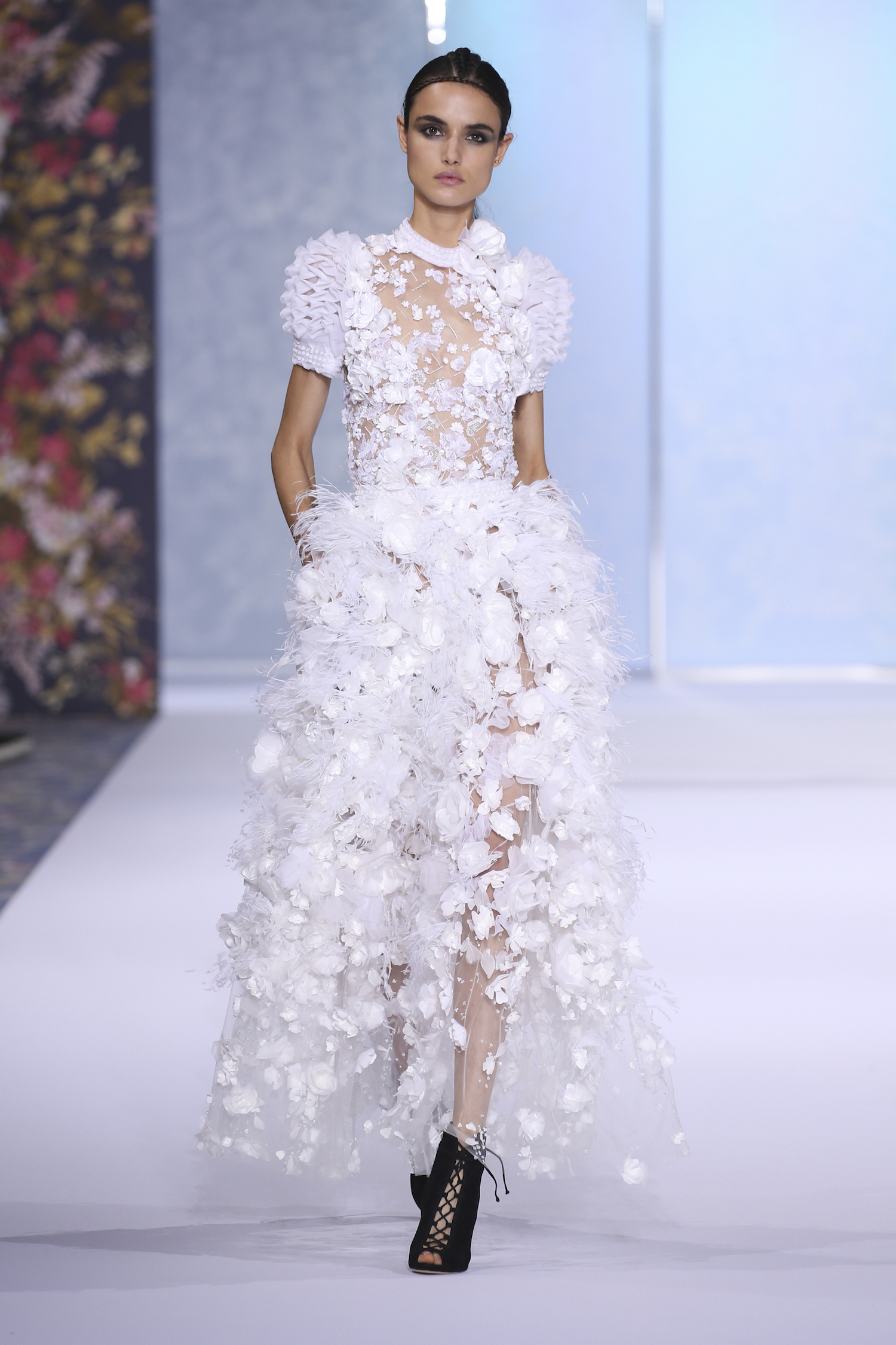 A model walks the runway during the Ralph & Russo Haute Couture Fall/Winter 2016-2017 show as part of Paris Fashion Week on July 4, 2016 in Paris, France.